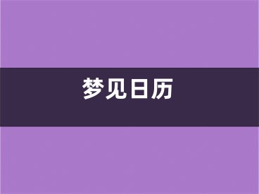 梦见日历