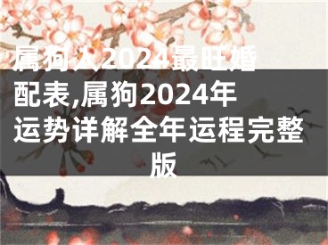 属狗人2024最旺婚配表,属狗2024年运势详解全年运程完整版
