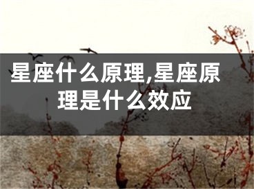 星座什么原理,星座原理是什么效应