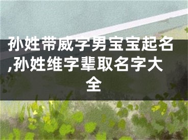 孙姓带威字男宝宝起名,孙姓维字辈取名字大全