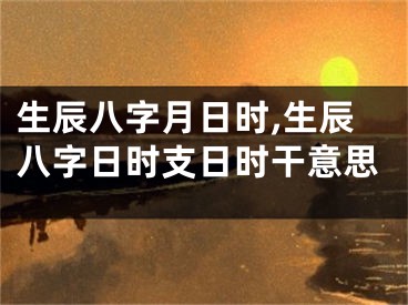 生辰八字月日时,生辰八字日时支日时干意思