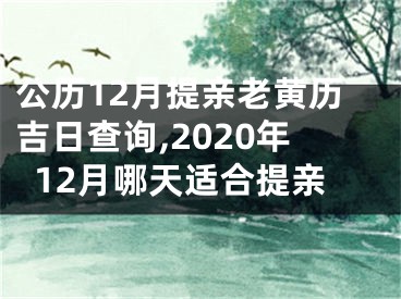 公历12月提亲老黄历吉日查询,2020年12月哪天适合提亲