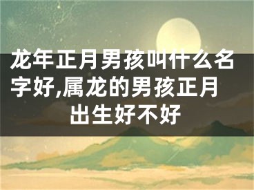 龙年正月男孩叫什么名字好,属龙的男孩正月出生好不好