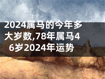 2024属马的今年多大岁数,78年属马46岁2024年运势