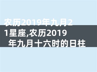 农历2019年九月21星座,农历2019年九月十六时的日柱