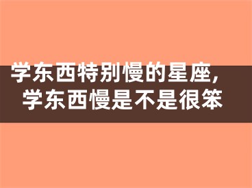 学东西特别慢的星座,学东西慢是不是很笨