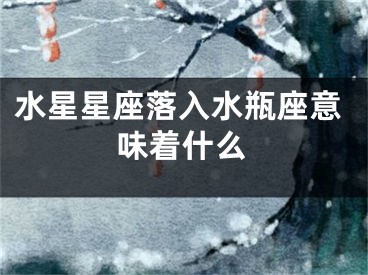 水星星座落入水瓶座意味着什么