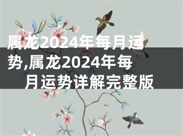 属龙2024年每月运势,属龙2024年每月运势详解完整版