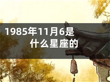 1985年11月6是什么星座的