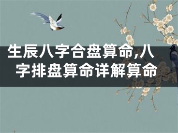 生辰八字合盘算命,八字排盘算命详解算命