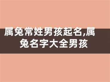 属兔常姓男孩起名,属兔名字大全男孩