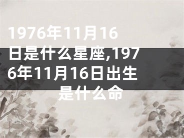 1976年11月16日是什么星座,1976年11月16日出生是什么命