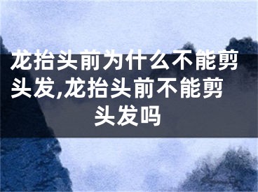 龙抬头前为什么不能剪头发,龙抬头前不能剪头发吗