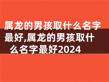 属龙的男孩取什么名字最好,属龙的男孩取什么名字最好2024