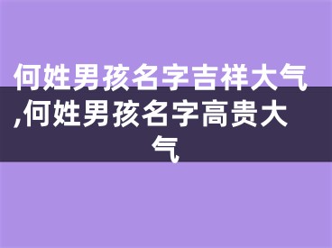 何姓男孩名字吉祥大气,何姓男孩名字高贵大气