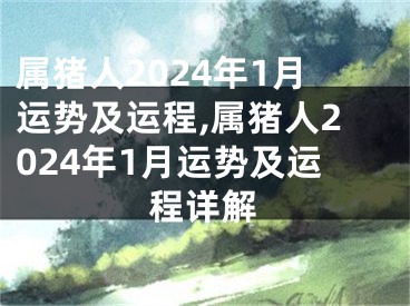 属猪人2024年1月运势及运程,属猪人2024年1月运势及运程详解