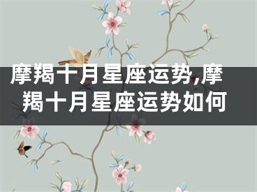 摩羯十月星座运势,摩羯十月星座运势如何