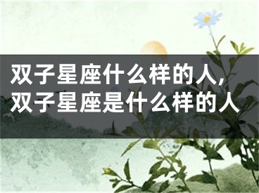 双子星座什么样的人,双子星座是什么样的人