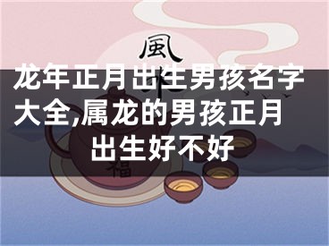 龙年正月出生男孩名字大全,属龙的男孩正月出生好不好