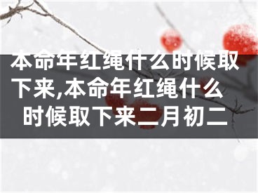 本命年红绳什么时候取下来,本命年红绳什么时候取下来二月初二