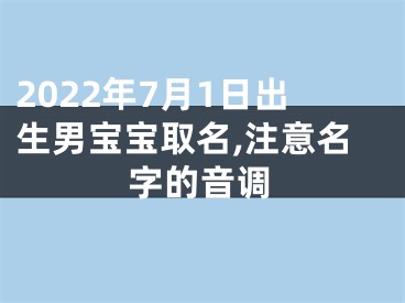 2022年7月1日出生男宝宝取名,注意名字的音调