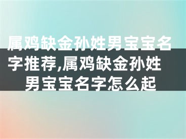 属鸡缺金孙姓男宝宝名字推荐,属鸡缺金孙姓男宝宝名字怎么起