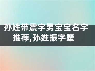 孙姓带震字男宝宝名字推荐,孙姓振字辈