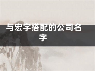  与宏字搭配的公司名字 