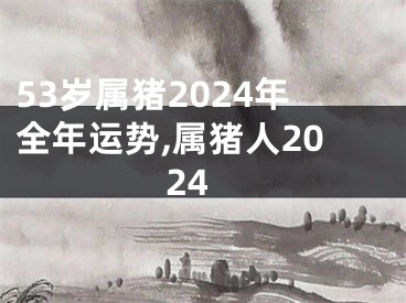 53岁属猪2024年全年运势,属猪人2024