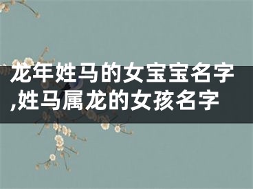 龙年姓马的女宝宝名字,姓马属龙的女孩名字