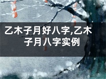 乙木子月好八字,乙木子月八字实例