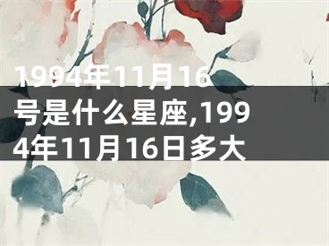 1994年11月16号是什么星座,1994年11月16日多大