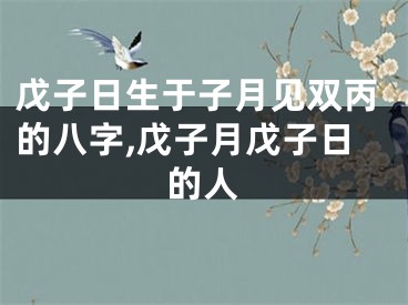 戊子日生于子月见双丙的八字,戊子月戊子日的人