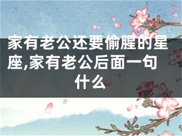 家有老公还要偷腥的星座,家有老公后面一句什么