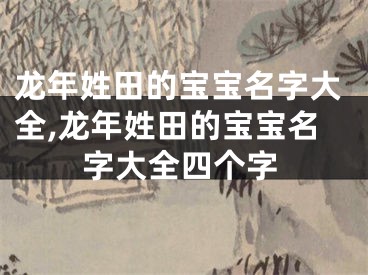 龙年姓田的宝宝名字大全,龙年姓田的宝宝名字大全四个字