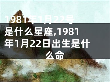 1981年1月22号是什么星座,1981年1月22日出生是什么命