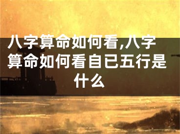 八字算命如何看,八字算命如何看自已五行是什么