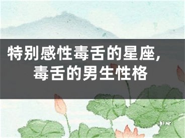 特别感性毒舌的星座,毒舌的男生性格