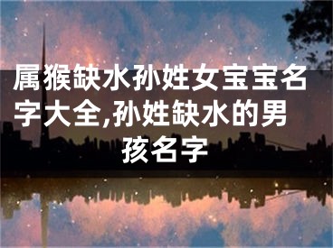 属猴缺水孙姓女宝宝名字大全,孙姓缺水的男孩名字