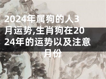 2024年属狗的人3月运势,生肖狗在2024年的运势以及注意月份