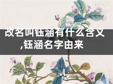 改名叫钰涵有什么含义,钰涵名字由来