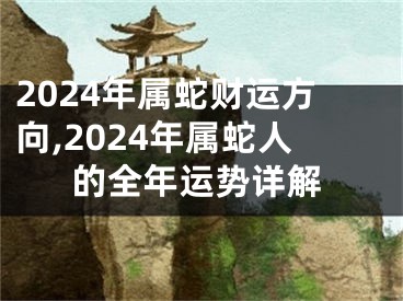 2024年属蛇财运方向,2024年属蛇人的全年运势详解
