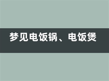 梦见电饭锅、电饭煲