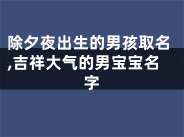 除夕夜出生的男孩取名,吉祥大气的男宝宝名字