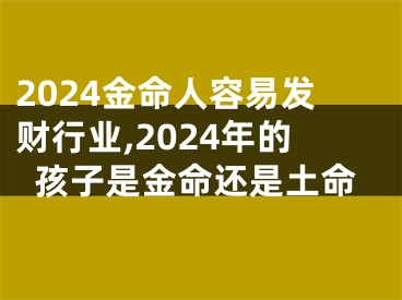 2024金命人容易发财行业,2024年的孩子是金命还是土命