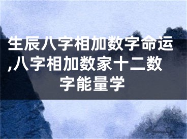 生辰八字相加数字命运,八字相加数家十二数字能量学