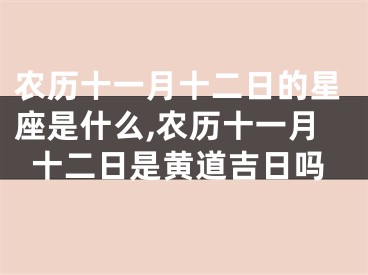 农历十一月十二日的星座是什么,农历十一月十二日是黄道吉日吗