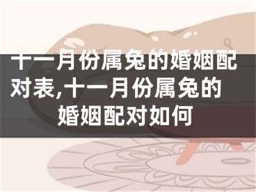 十一月份属兔的婚姻配对表,十一月份属兔的婚姻配对如何