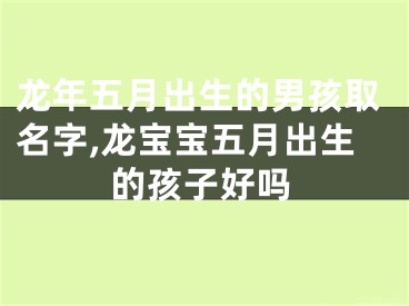 龙年五月出生的男孩取名字,龙宝宝五月出生的孩子好吗