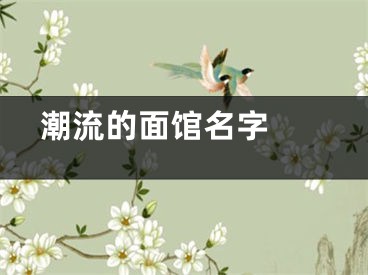  潮流的面馆名字 